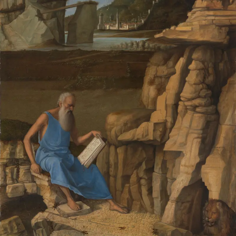 Saint Jerome reading in a Landscape
