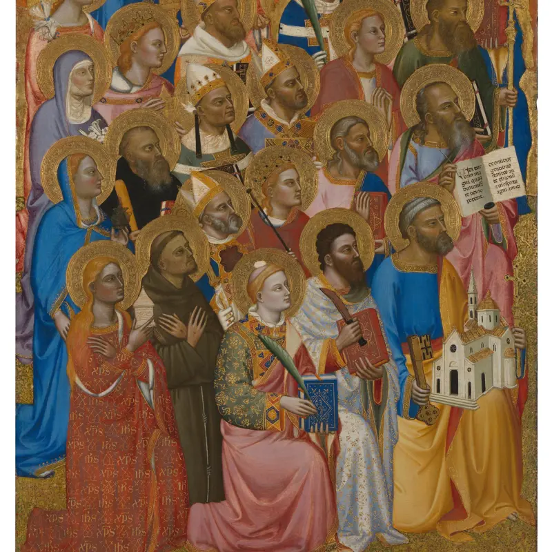 Adoring Saints: Left Main Tier Panel
