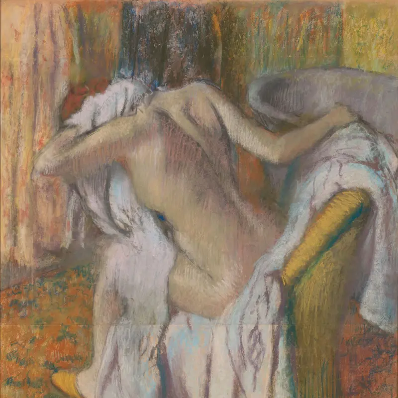 After the Bath, Woman drying herself