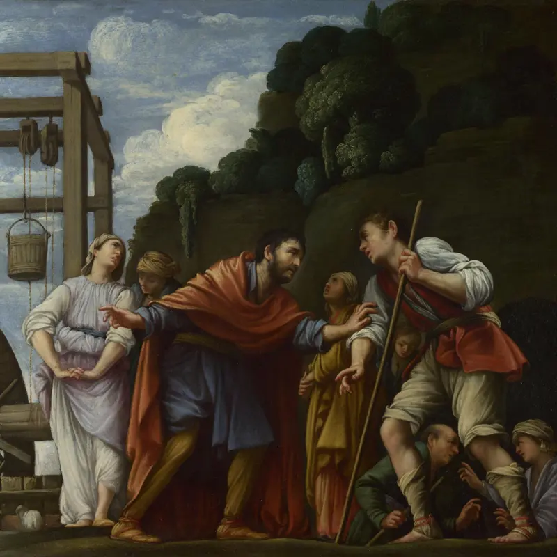 Moses defending the Daughters of Jethro